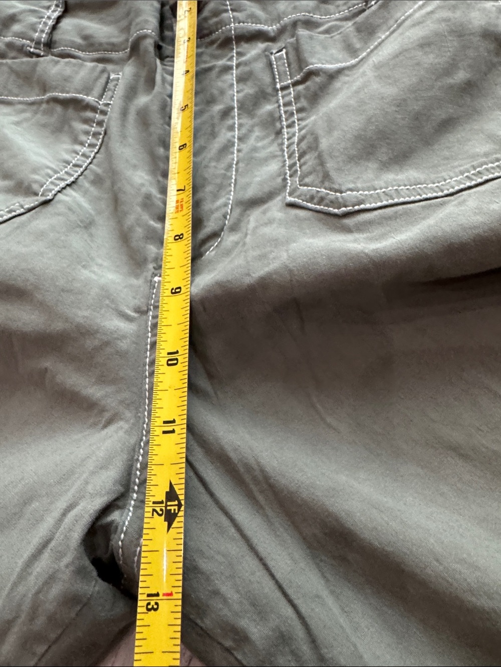 Maeve The Collette Sage Green Wide Leg Pants with Contrasting Stitch - Picture 9 of 12
